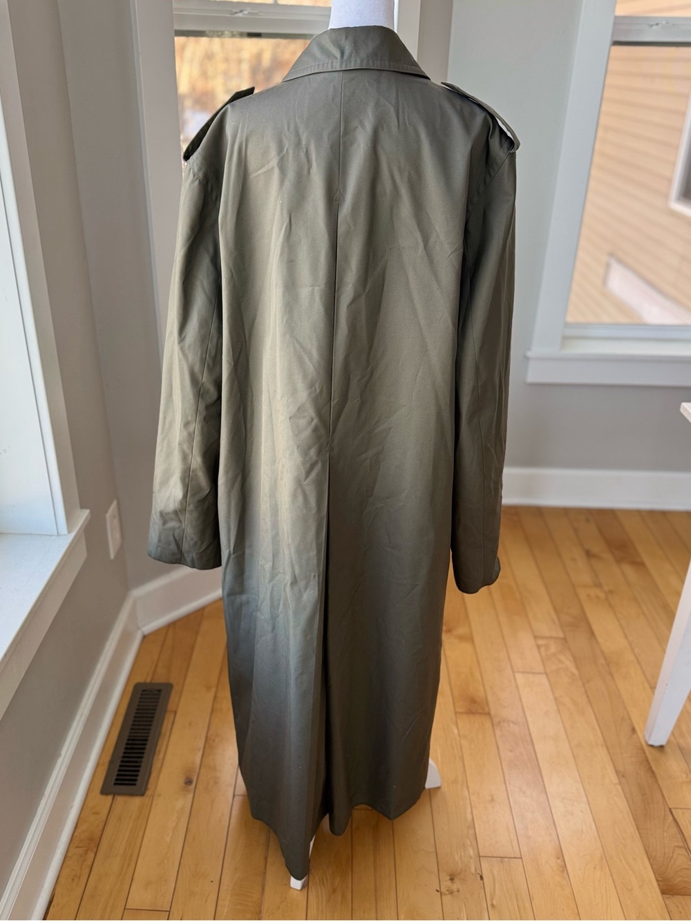 Vintage CB Industries Gray Trench Coat Made in France Deadstock Sz XL - Picture 11 of 13